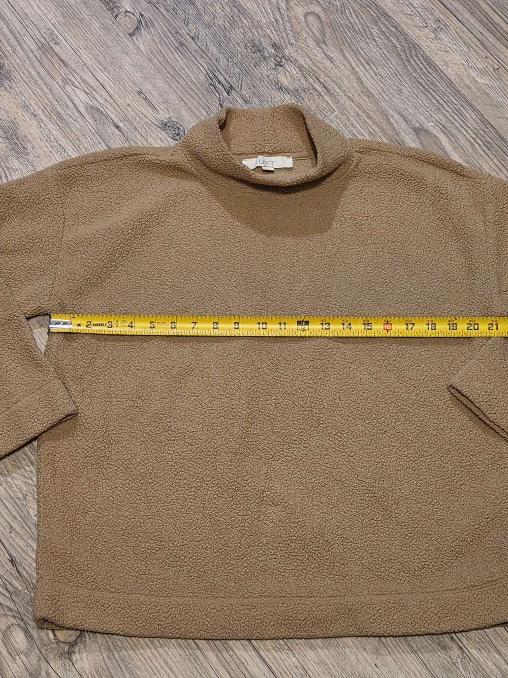 LOFT Womens Camel Sherpa Turtleneck Pullover